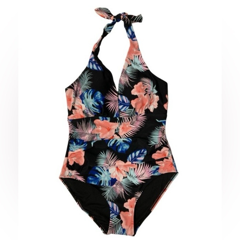 DKNY Women’s  Tummy Control Halter Neckline Swimsuit- Small NEW WITH TAGS